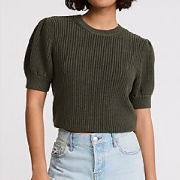 EXPRESS Olive Knit Top - Picture 1 of 7